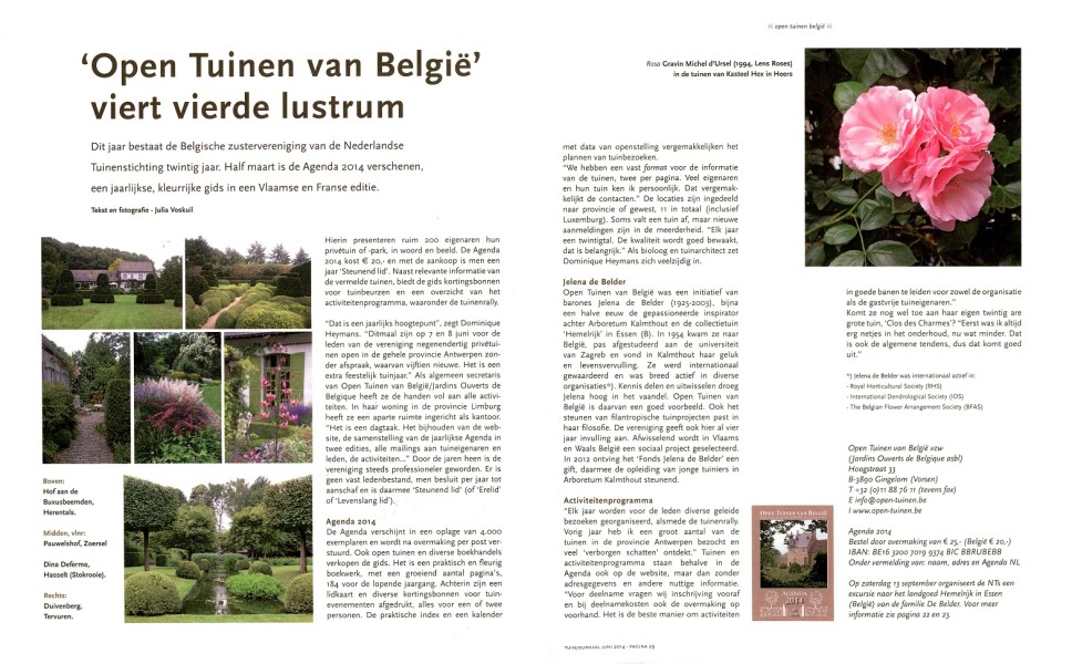 Tuinjournaal juni 2014 - Open tuinen van Belgie